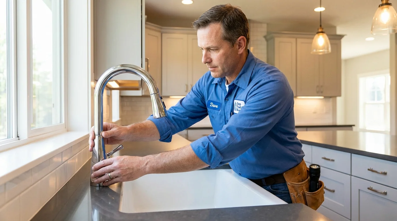 Kitchen faucet installation by Johns Plumbing LLC in Fort Totten